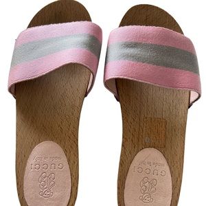 Gucci slide wood sandals kids